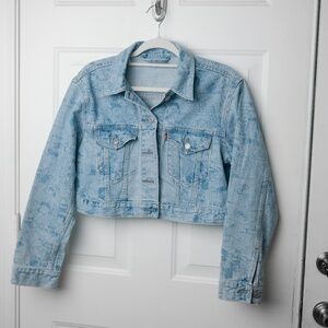 Premium Levi's Peanuts Snoopy Cropped Trucker Denim Jacket Small